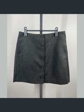 NEW J Crew Skirt Womens 4 black faux suede preppy whimsy goth cocktail